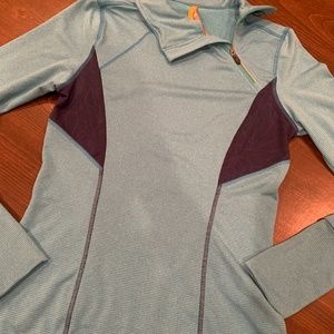 Lole 3/4 Zip Shirt, Blue, Activewear, Size Small